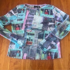 Xhilaration Y2K Tokyo mesh top Size M/L